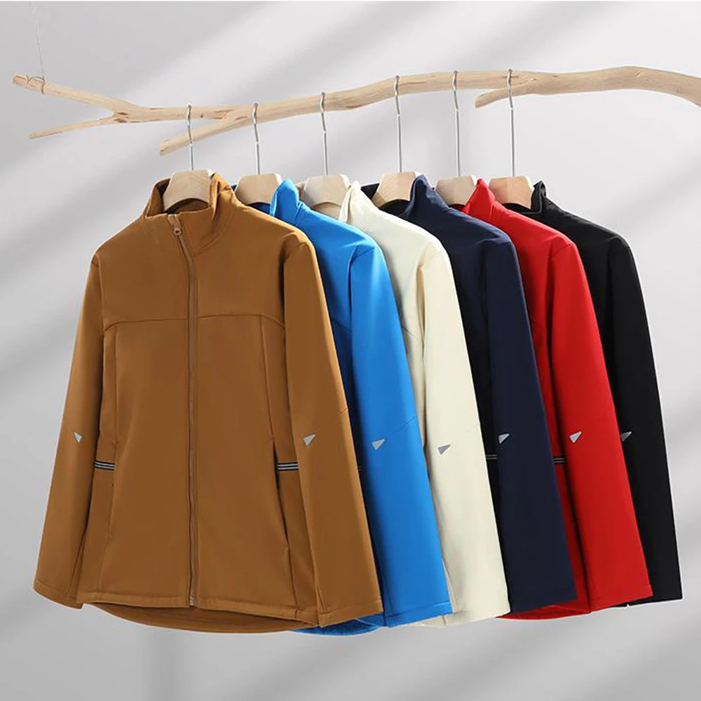 Premium Softshell Fleece Integrated Windbreaker - Triple Wind Protection with Fashion Stand Collar Design for Autumn Winter