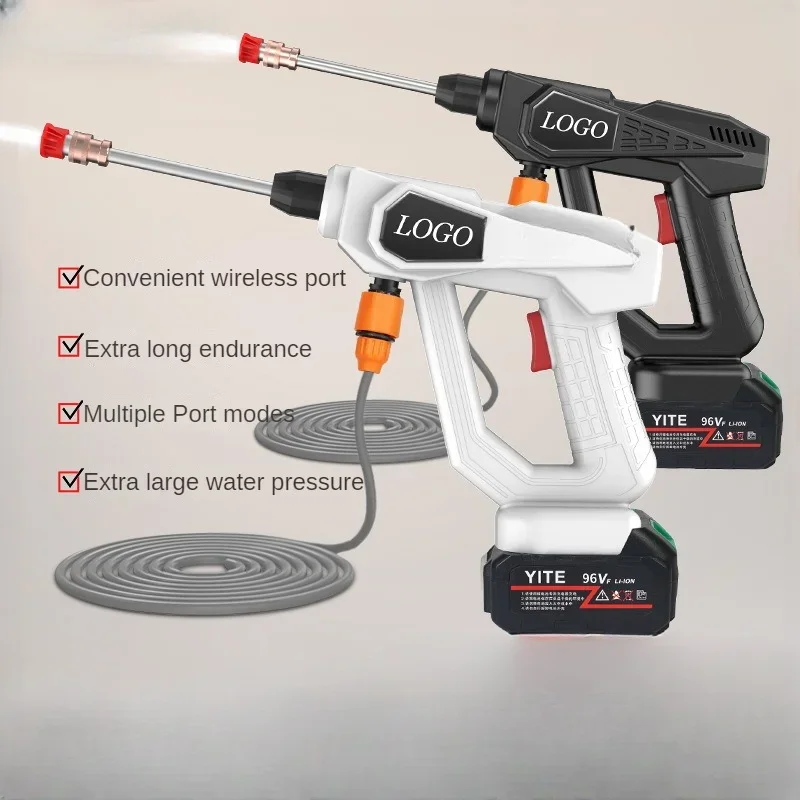 Durable 8107 Wireless Car Wash Machine High-Voltage Household Electric Car Wash Water Gun Flower Watering Lithium Battery Chargi