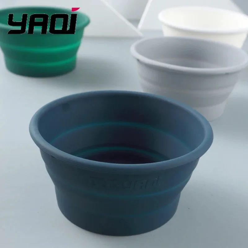 Yaqi Blue Color Collapsible Silicone Shaving Bowl For Travel