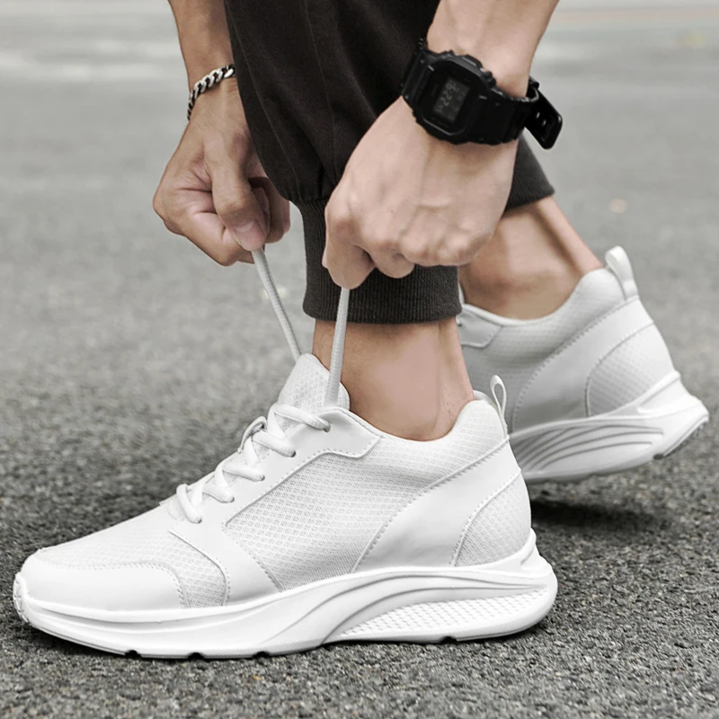 Mesh Elevator Shoes Men Sneakers 2025 Summer Casual Sports Hidden 4cm 6cm 8cm Height Increasing Shoes Taller Male Lift Tall Man