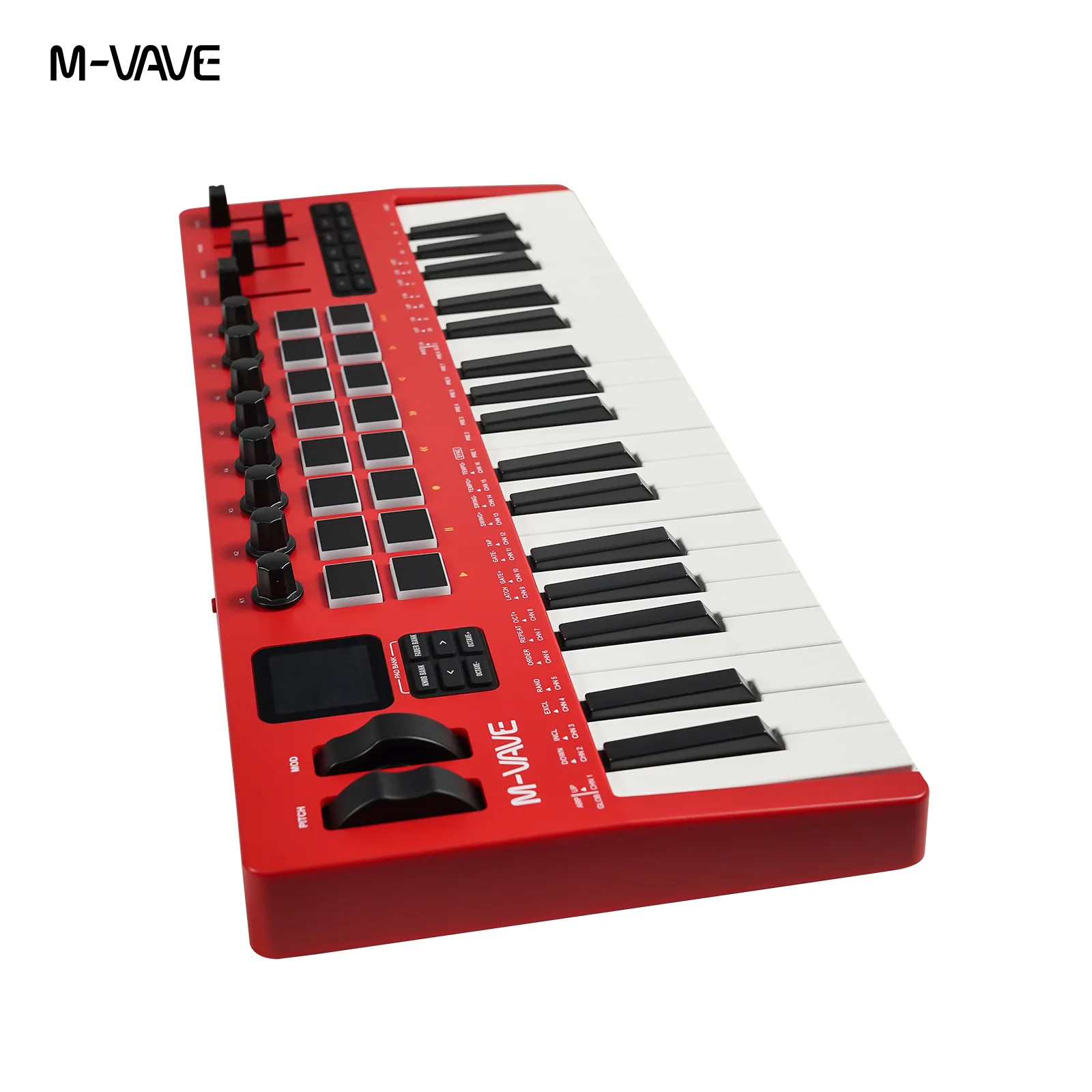 Controlador MIDI de teclado de 37 teclas M-VAVE SMK-37 PRO e 8 botões suporta conexão sem fio para operação de software de vários sistemas