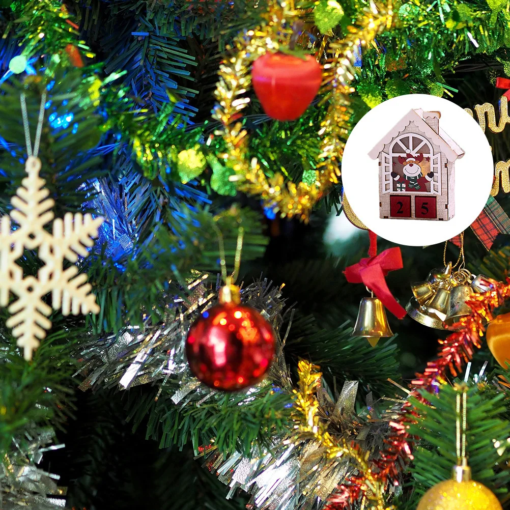 

1Pcs Wooden Perpetual Block Calendar Christmas Countdown Decoration Desk Calendar Ornament Christmas Home Decor