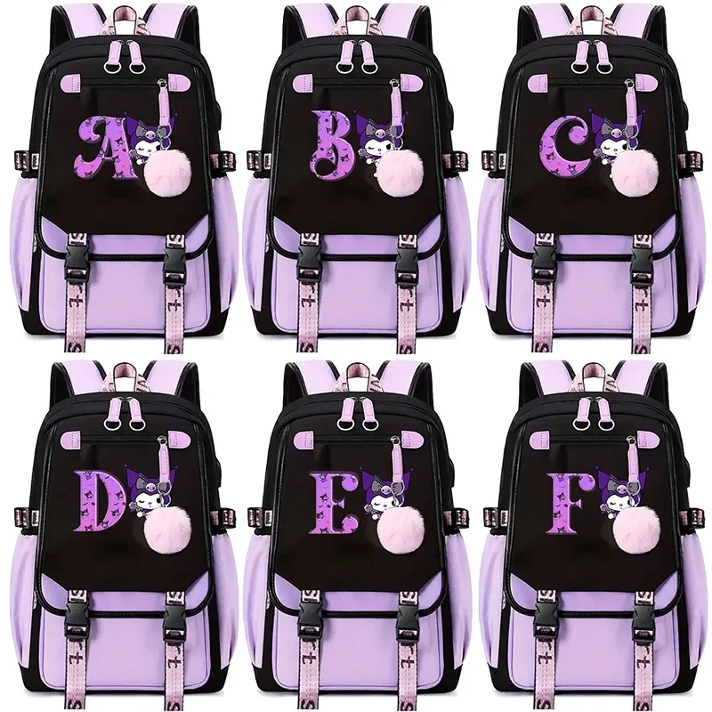 Kuromi Backpacks Anime Sanrio Oxford Outdoors Schoolbags Kids Students Knapsacks Large Capacity Shoulders Bags Boys Girls Gift