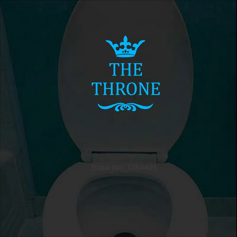 the throne Funny Interesting Toilet Wall Stickers Glow in the Dark Bathroom Decoration Accessories Home Decor Luminous Sticker