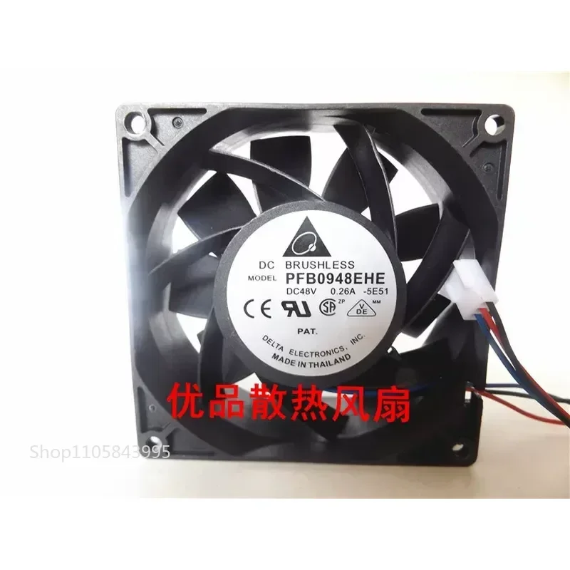 for Delta PFB0948EHE 9cm 48V 0.26A 3-Wire Variable Frequency Fan Compatible with 9038 9238 Cooling Blower
