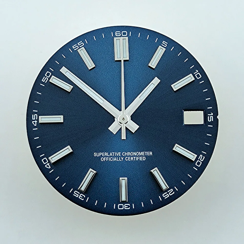 Cadran bleu Shoous sans cadran avec logo personnalisé, accessoires de montre à mouvement, outils de réparation, 28.5mm, NH35, NH36