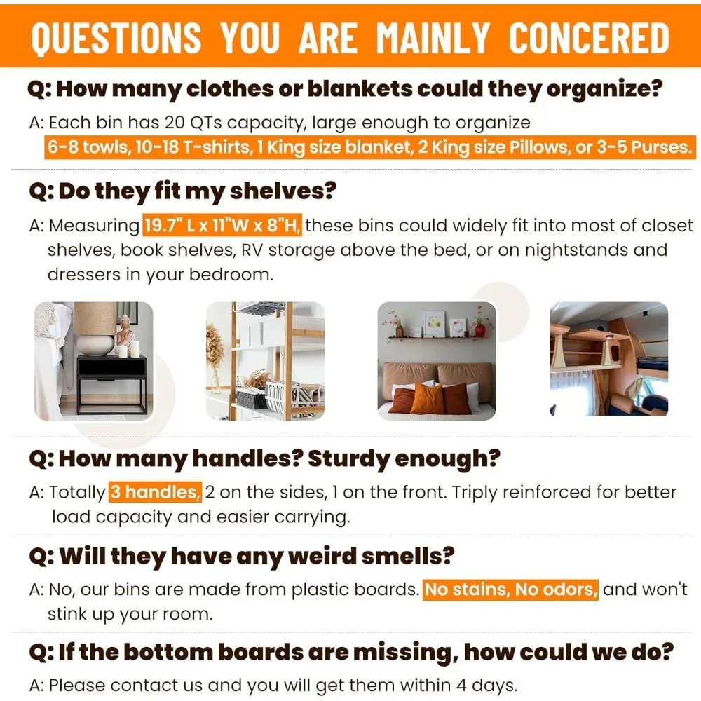 Confezione da 6 contenitori organizer per armadio extra large: cestini per coperte per riporre la casa e organizzare l'abbigliamento