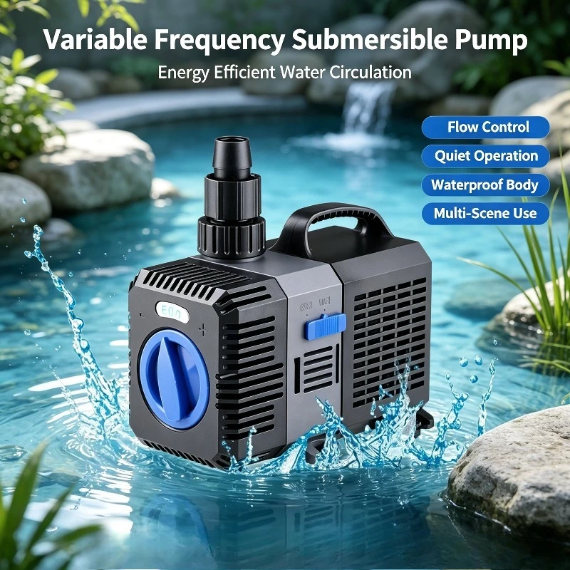 Variable Frequency Submersible Water Pump, Amphibious Circulation Filter Pump for Aquarium Fish Tank Pond