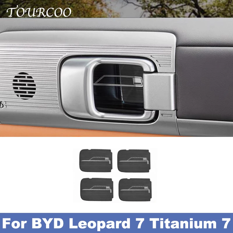 

Для BYD Leopard 7 Titanium 7 2025 2026: наклейки на внутреннюю часть дверных ручек, декоративные накладки из нержавеющей стали для дверных ручек, аксессуары