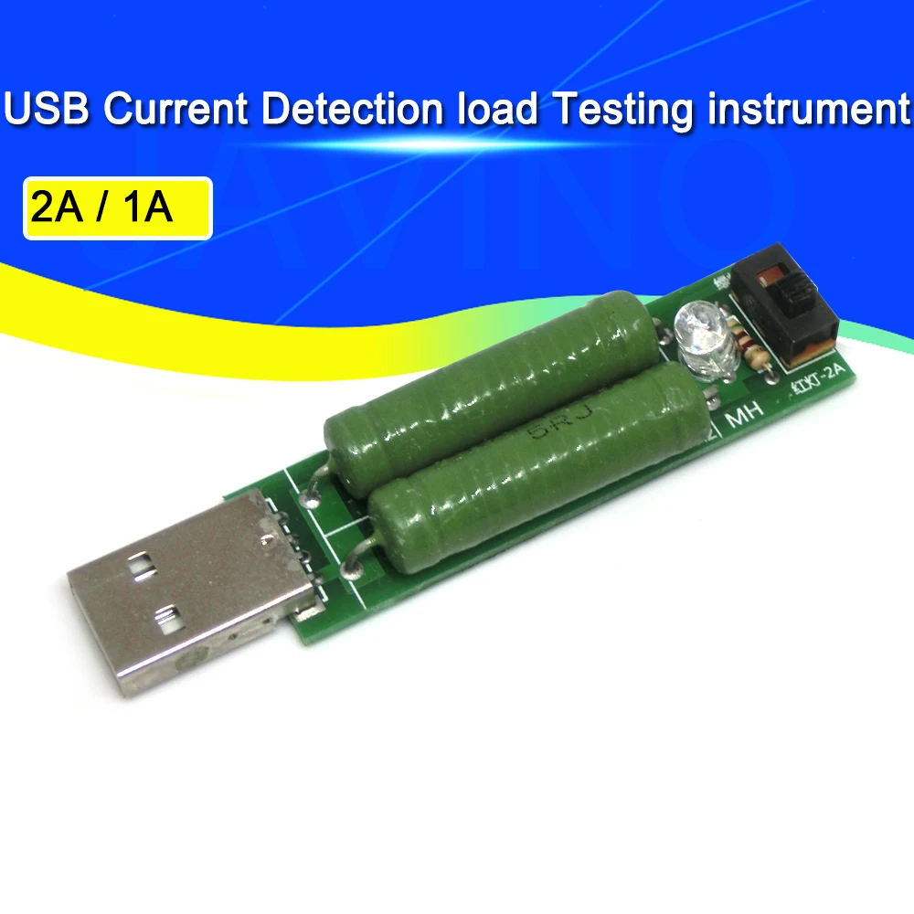 USB Charge Current Detection load Testing instrument 2A/1A Discharge Aging Resistance USB Power Adapter javino