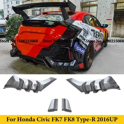 For Honda Civic FK8 Type-R 2016UP Carbon Fiber Rear Bumper Lip Diffuser Car Styling