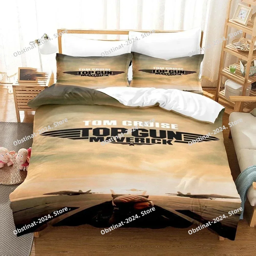 3D Top Gun Maverick Bedding Set Duvet Cover Full Queen King Size Pillowcase Bed Printed Bed Set Aldult Kid Bedroom Single Twin