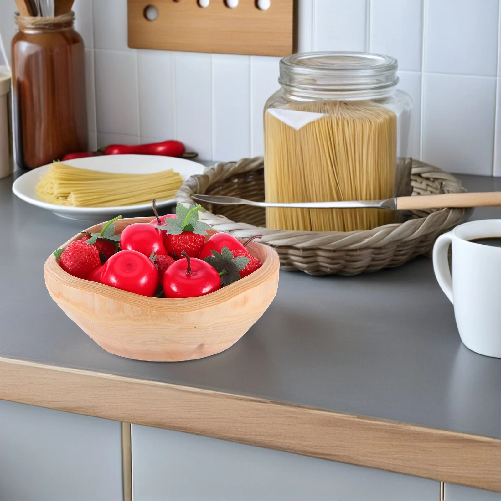 

Irregular Vintage Decorative Fruit Tray Wooden Serving Plate for Coffee Table Home Hotel Bowl Kitchen Accessories