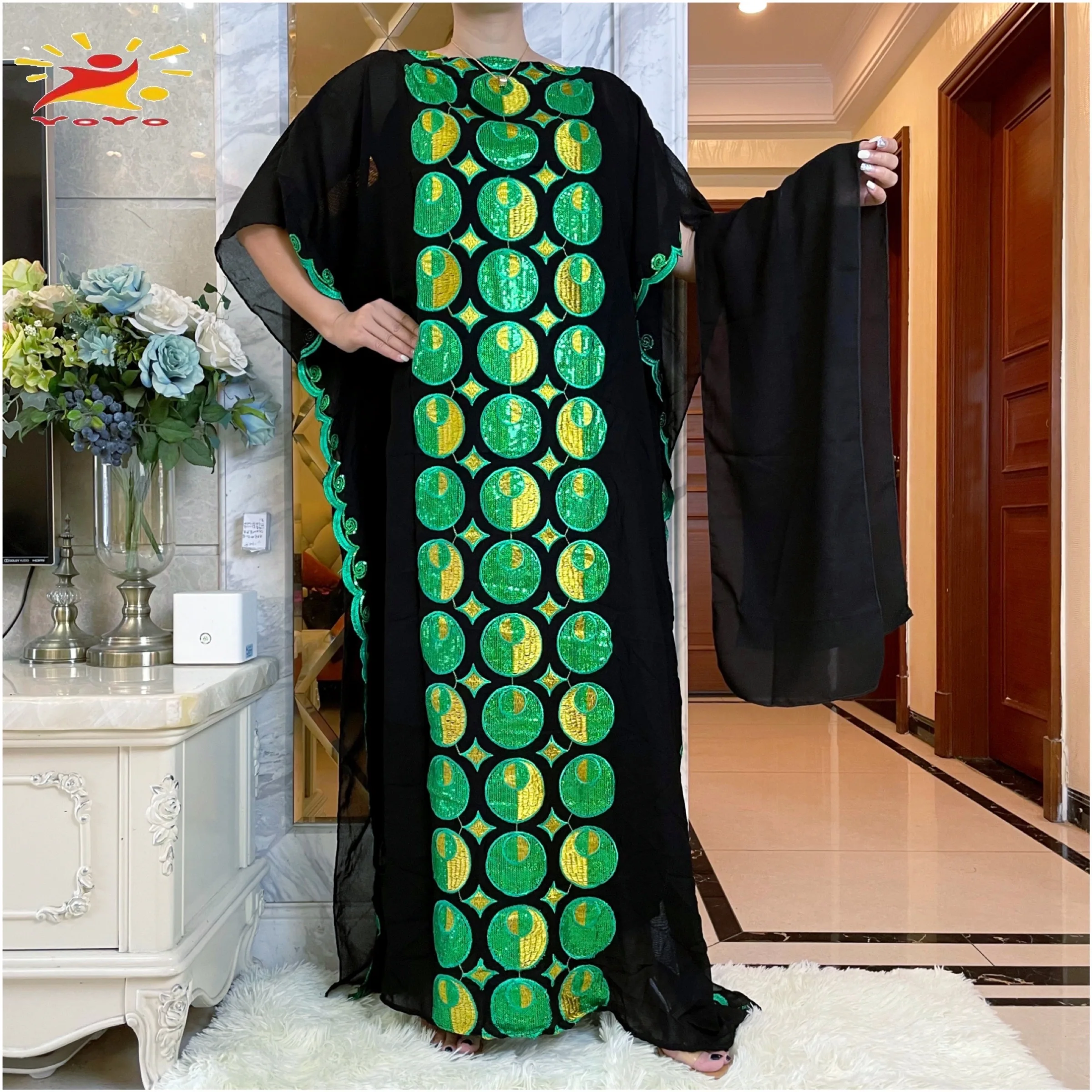 Dubai Abaya Sequins Embroidery Islamic Clothing Muslim African Women Autumn Dress Moroccan Jellaba Maxi Robes Femme Vestiod