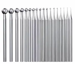 Juego de rebabas de bolas de forma redonda, vástago de 3/32 pulgadas, fresas para hacer joyas, brocas de grabado con forma de bola redonda, 6 uds.
