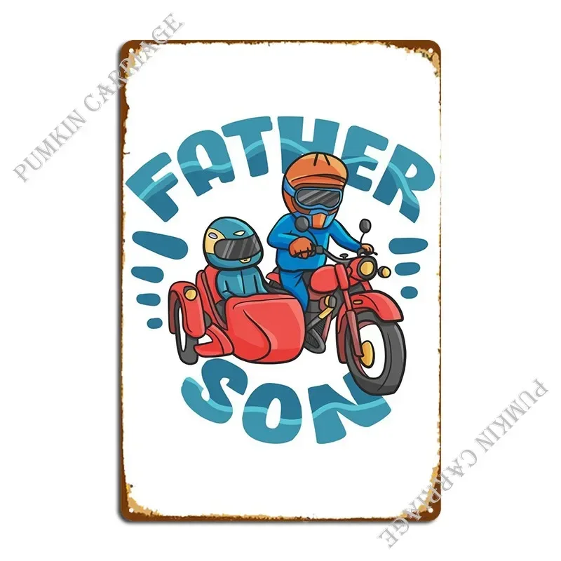Father And Son Motorcycle Metal Sign Designing Mural Cinema Cinema Home Tin Sign Poster