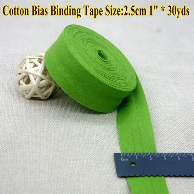 Single Folded Cotton Bias Bold Tape, Backside Iron, Garment Craft, Sewing Cloth Accessories, DIY, 25mm (1 \