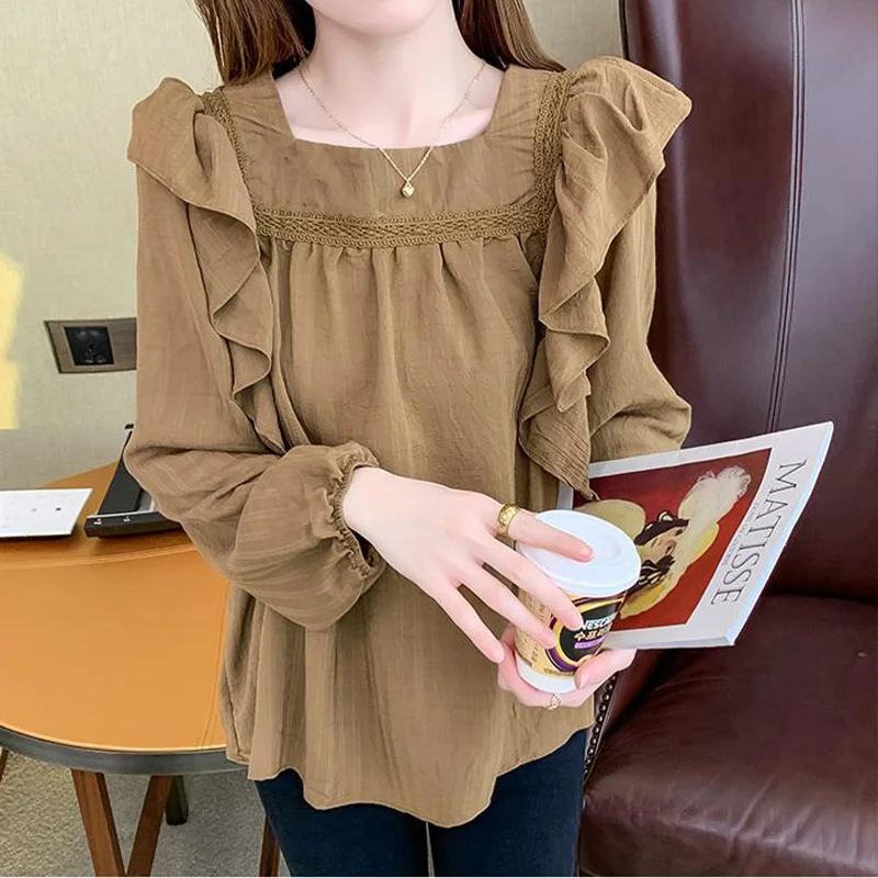 Western Style Long Sleeved Chiffon Shirt for Women\'s Spring Autumn 2024 New Casual Commuting Temperament Elegant Fashionable Top