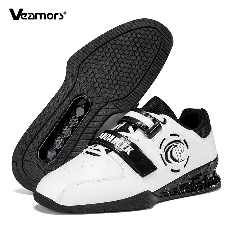 PU Leather Weightlifting Shoes Men Anti-slip Squat Shoes Male Gym Strength Training Fitness Sneakers Women Deadlift Sports Shoes