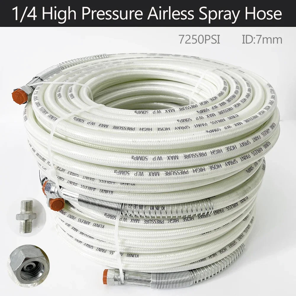 1/4 Interface Spraying Machine Universal Double-layer Fiber Hose 7250PSI High-pressure Airless Spraying Hose 0.5M-40M Hose