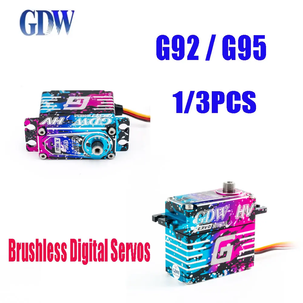 1/3PCS GDW G92 / G95 43KG High Torque for Steel Gear High-Speed Brushless Digital Servos RC Helicopter Tail-Locking Accessories