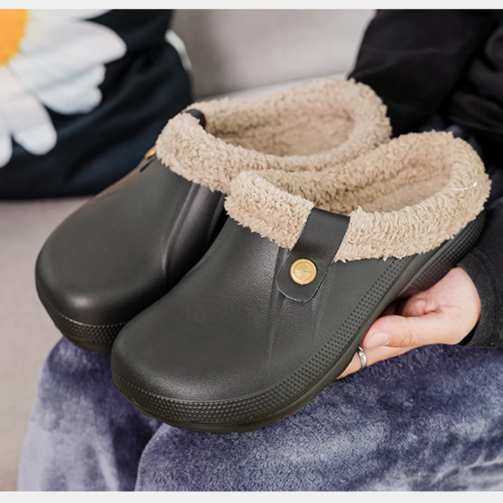 

New Black size 37-45 winter plus plush cotton slippers indoor cotton shoes Home Large size Men's Warm Thickening Furry Shoes