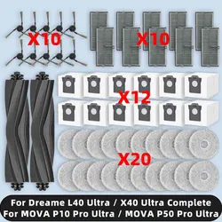Compatible For Dreame L40 Ultra / X40 Ultra Complete / MOVA P10 Pro Ultra / MOVA P50 Pro Ultra Parts Filter Dust Bag Mop Brush