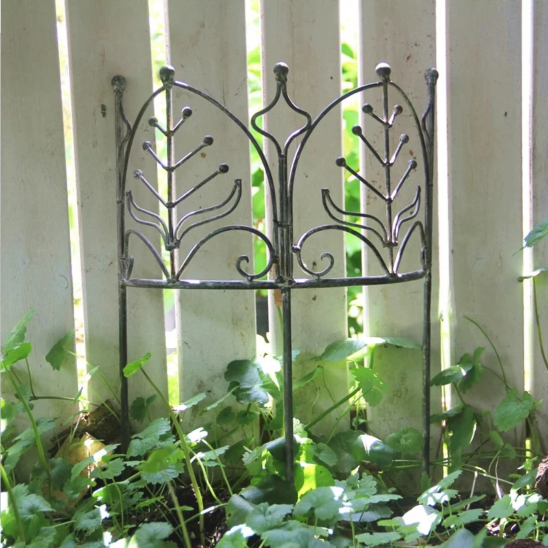 

Vintage Semi-Circular Garden Fence and Plant Trellis with Rustic Finish