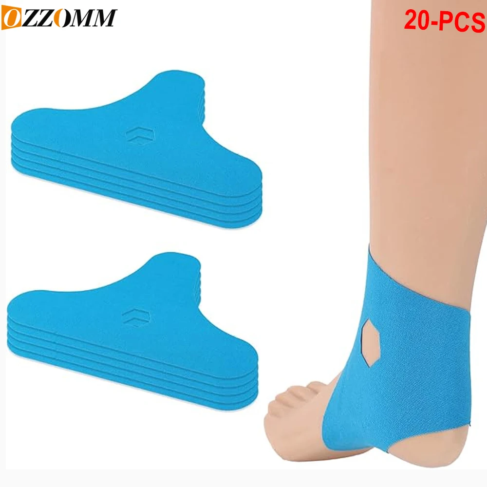 【20-Pack Precut Ankle Kinesiology Tape】Strong Adhesive Waterproof Sports Tape for Ankle Support Pian– Latex-Free Athletic Tapes