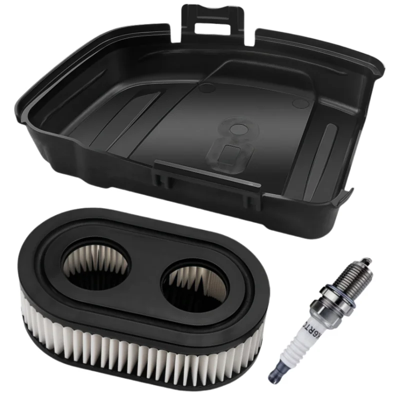 594575 Air Filter Cover, Air Filter Lawnmower, Spark Plug K6RTC, Compatible with Briggs & Stratton 650EXI 675EXI 675IS Lawnmower