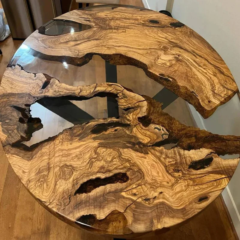 

custom.Handmade Epoxy Resin Dining Table Sofa Side Table Round Wooden Resin Living Room Coffee Table