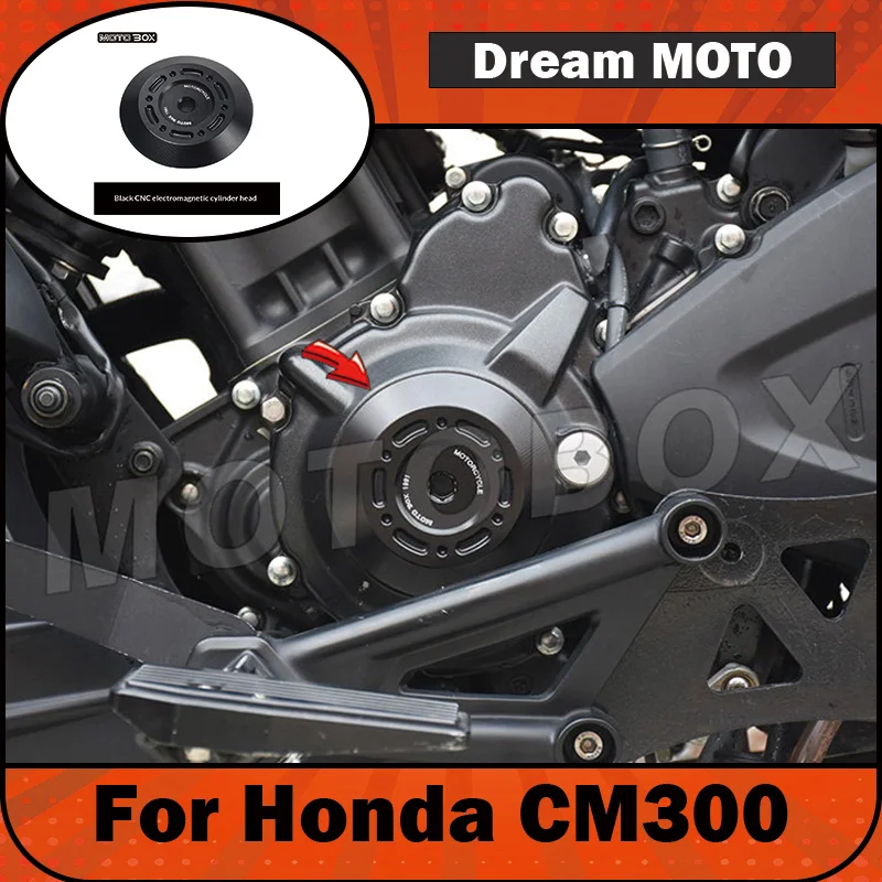 【Premium】For Honda CM300 Modified Electromagnetic Cylinder Head Aluminum Alloy Magneto Cover – Vintage Engine Side Cover Decorat