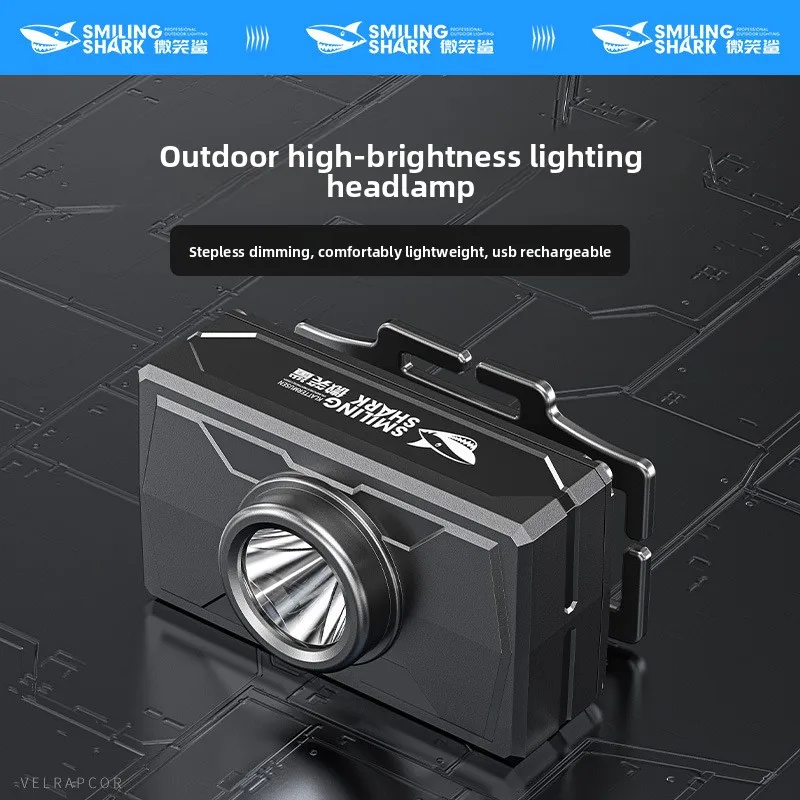 Fixed Focus Mini Outdoor LED Headlamp Night Fishing Portable ABS Headlight Three Speed Adjustment Stepless Dimming Lighting