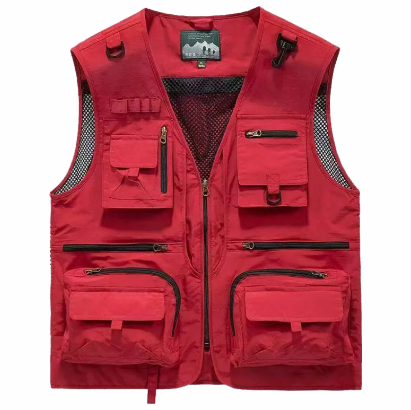 Multi Pocket Outdoor Fishing Vest Lightweight Breathable Mesh Sleeveless Jacket Photography Travel Work Utility Cargo Waistcoat