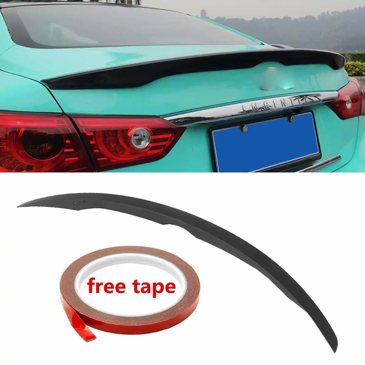 

ABS Plastic Car Rear Trunk Boot Lip Spoiler Wing Lid Extension For Infiniti Q50 Sedan 2014-2017 Car Rear Wing Spoiler Lip