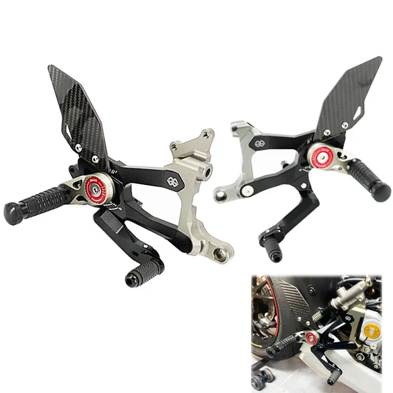 

For Ducati PANIGALE V4S V4 V4R Streetfighter V4 2018-2023 Motorcycle CNC & Carbon Fiber Racing Rearset Footpeg Footrest Rear Set