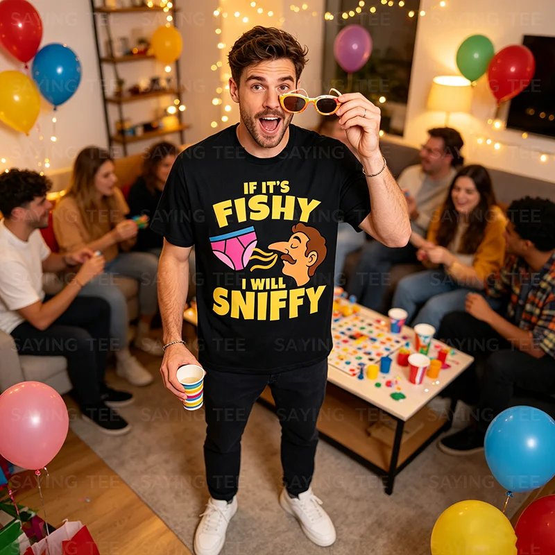 Wenn es von Fisch gerucht hat, werde ich schnüffeln – Lustiges, peinliches T-Shirt, Y2K, schmutziger Witz, Gag-Geschenk, Unhinged-Shirt, Humor, Junggesellinnenabschied, Party-T-Shirt, Oberteile – Detail 3