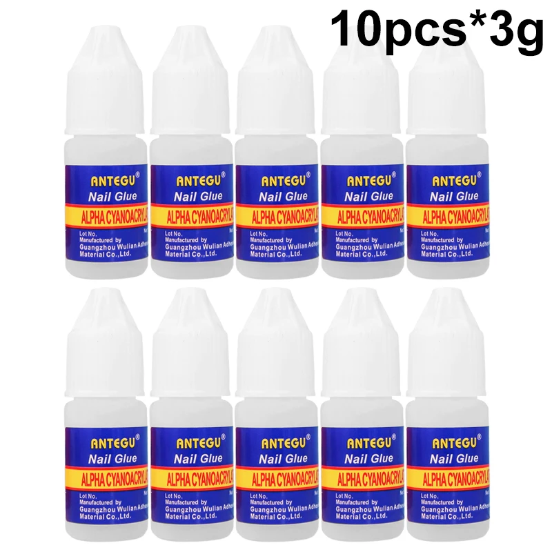 Adhesivo súper adhesivo transparente de larga duración 3g, 5/10/20 piezas, pegamento para uñas de secado rápido para uñas acrílicas, herramientas para diamantes de imitación