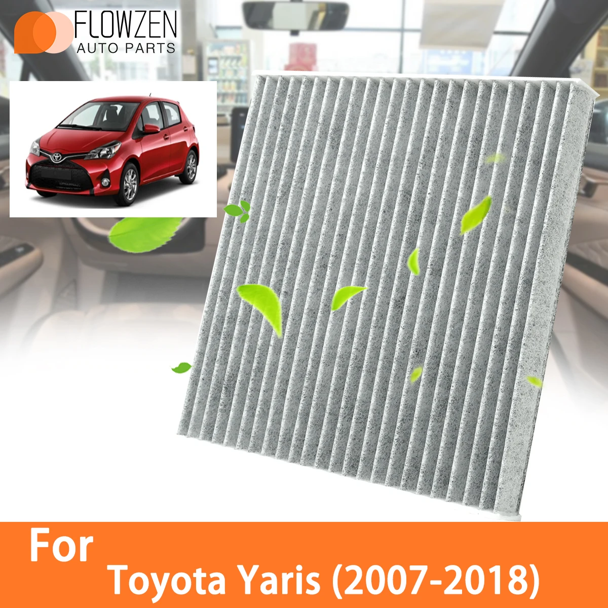 Car Cabin Air Filter for Toyota Yaris 2007-2018 Auto Filters Carbon Fiber 87139-02020 87139-02090 87139-06040 87139-0608