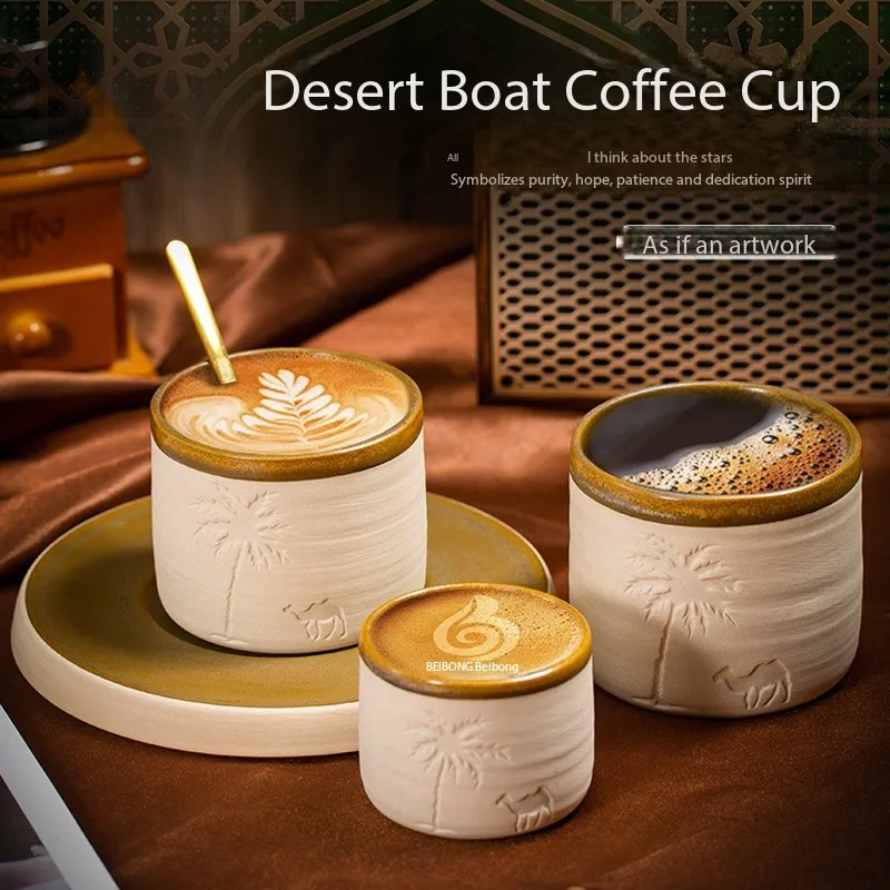 

Coffeeware 2025 new Middle Eastern Stone Ceramic Espresso Cup Creative Ceramic Souvenir Desert Camel Water Cup with FCM Testing