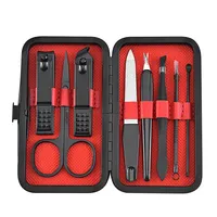 9pcs Set Nail Clippers Manicure Pedicure Portable Travel Stainless Steel Nail Cutter Tool Kit Fingernail Suit