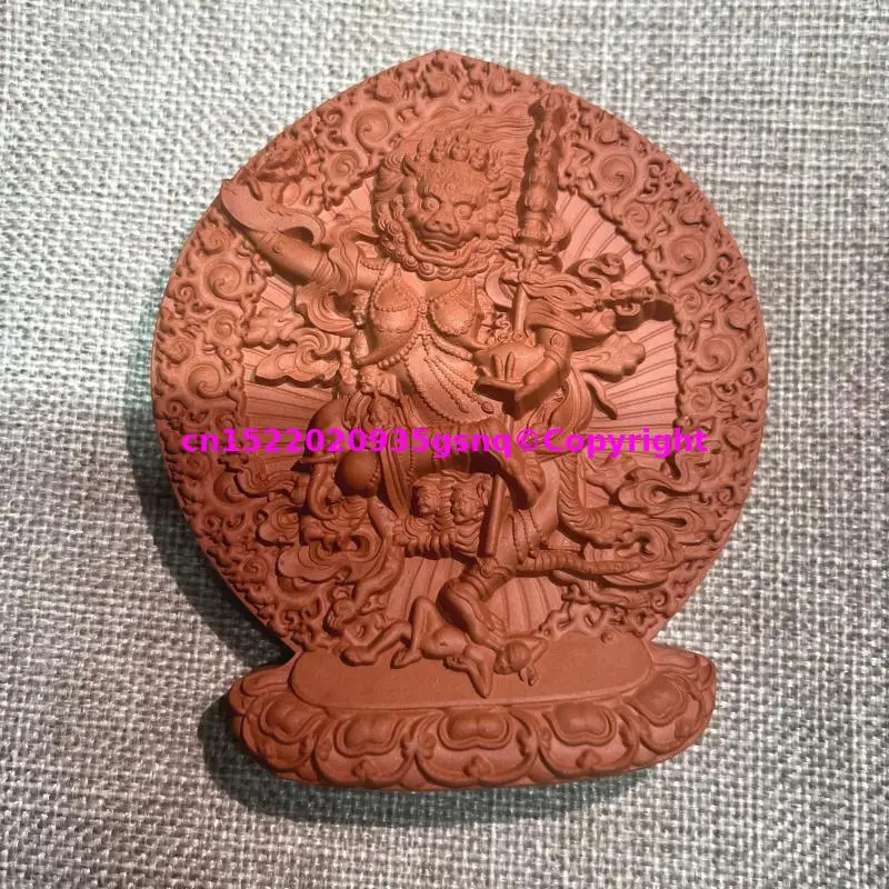 Simhamukha lion Dakini kurukulla clay buddha statue sat-chaya tsha-tsha Wholesale Buddhist supplies temple altar worship