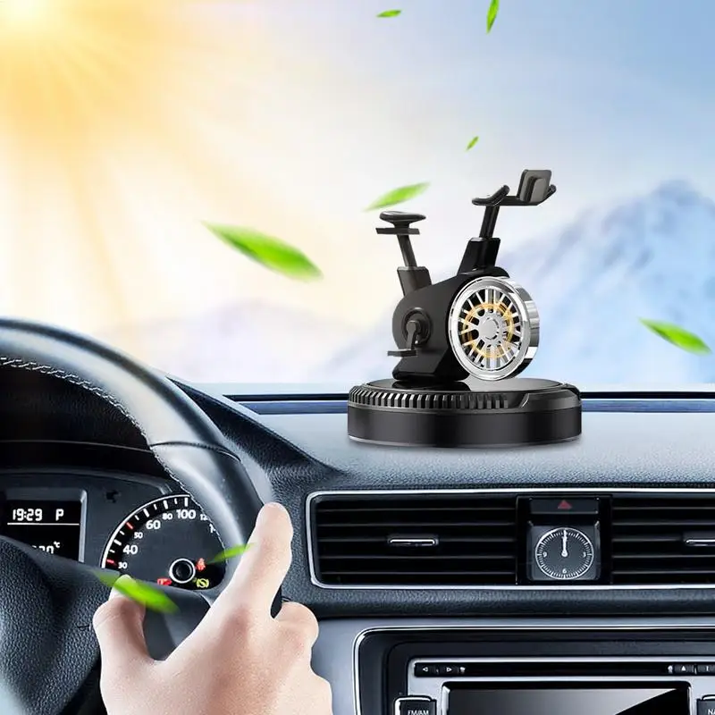 

1PC Solar Car Air Freshener Dynamic Bike Aromatherapy Auto Interior Ornament Decoration Console Rotation Aromatherapy Diffuser
