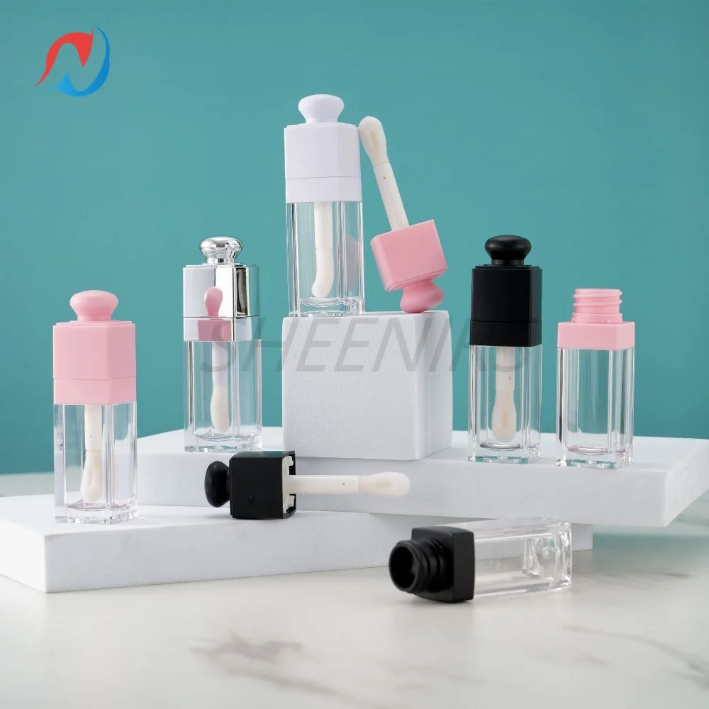 

24pcs Empty 8ML Square clear Lip Gloss Tube big doe foot wand lipstick for Lip oil tint bottles container Lip Balm Tube