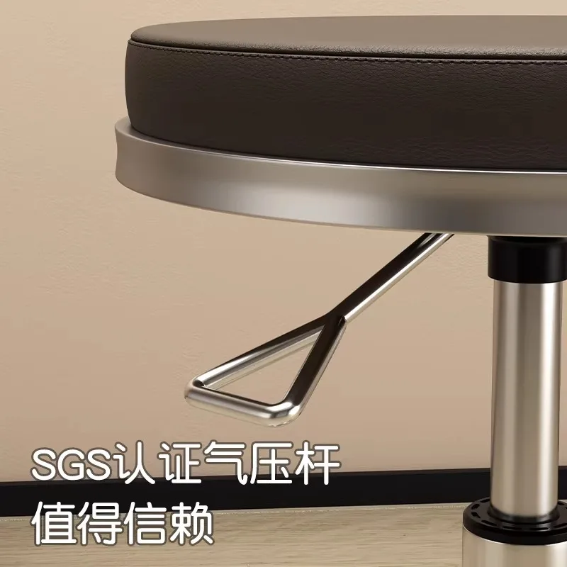 Professional Hydraulic Swivel Salon Stool with Wheels Adjustable PU Leather Stylist Chair for Nail Spa Beauty Salon Furniture