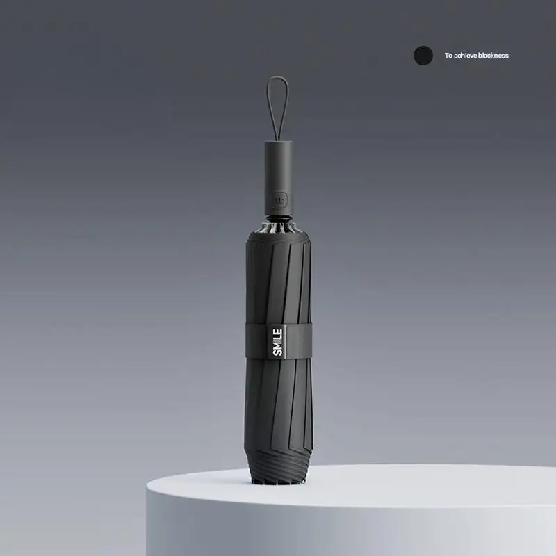 مظلة أوتوماتيكية بالكامل مزدوجة العظام عكس للطي الموسع عززت سميكة بسيطة الرياح المطر مقاومة مظلة قابلة للطي #6