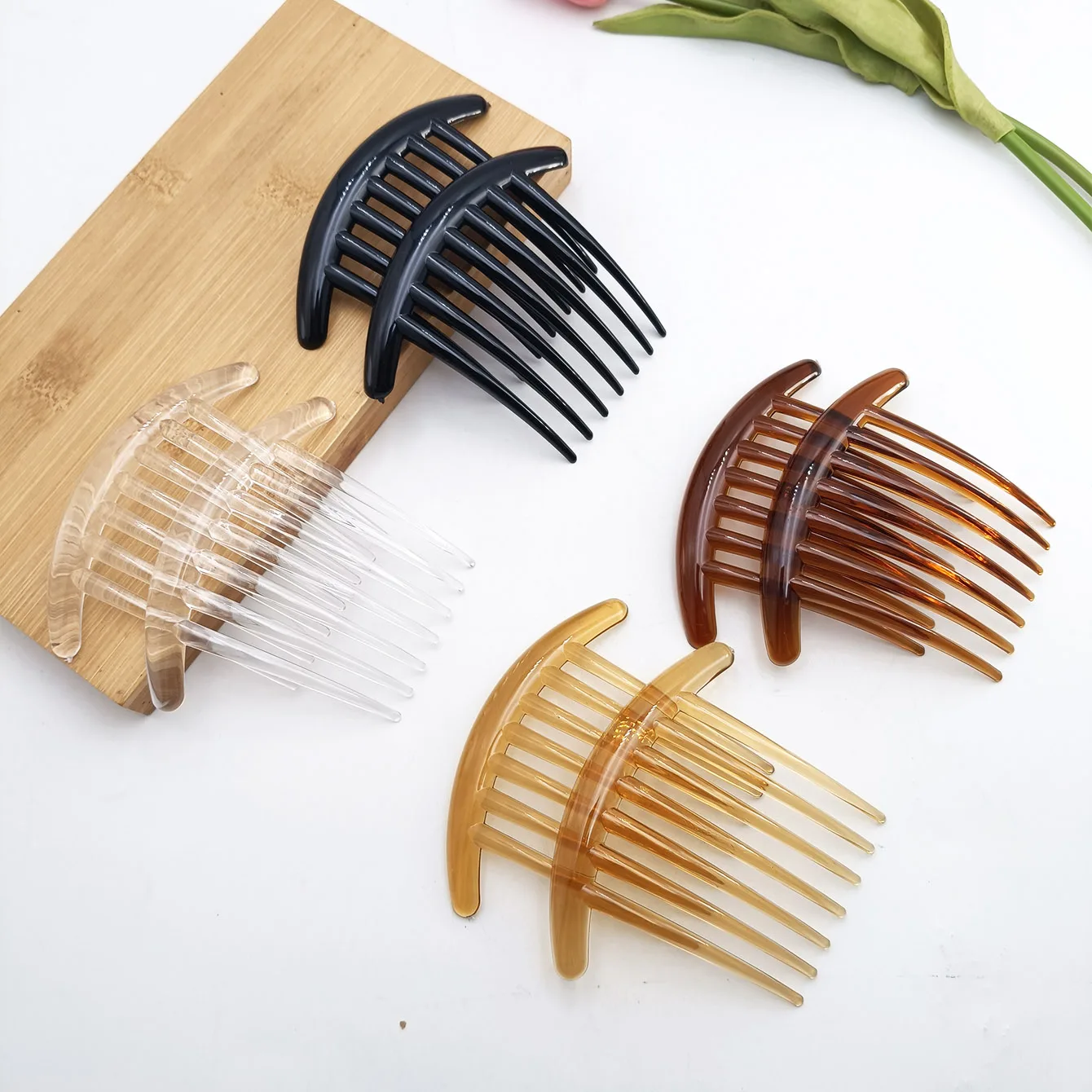 2/8 PCS 7 Zähne PC Material Kunststoff Haarkämme Kopfschmuck Kamm mit Zähnen Einsatz Kamm Dame Haarschmuck – Detail 15