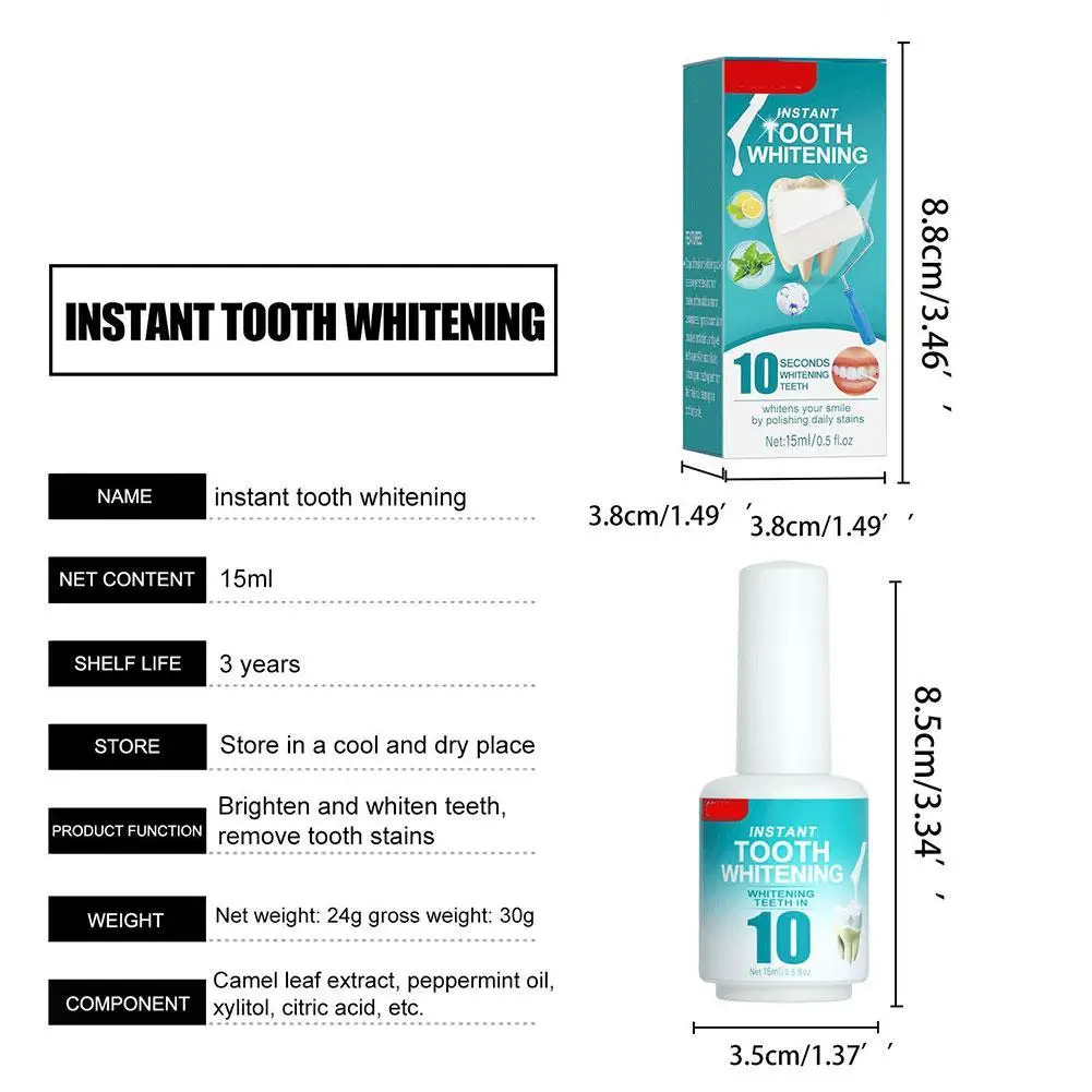 Natural Teeth Whitening Paint Remover Stain Yellow Tooth Fresh Breath Bleaching Oral Hygiene Care Products 15ml