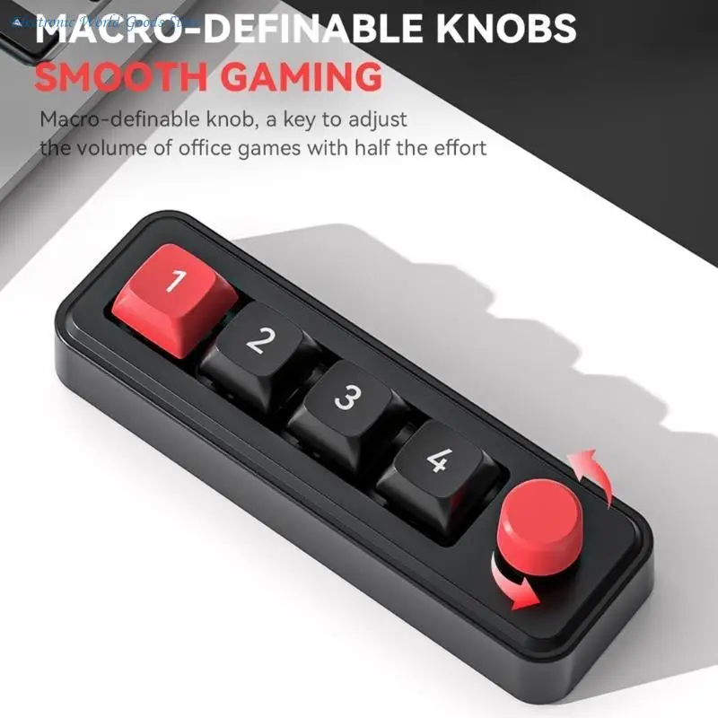A3PD 4 Mechanical Gaming Keyboard with Customizable Macros and Double USB C Port Programmable Color lighting