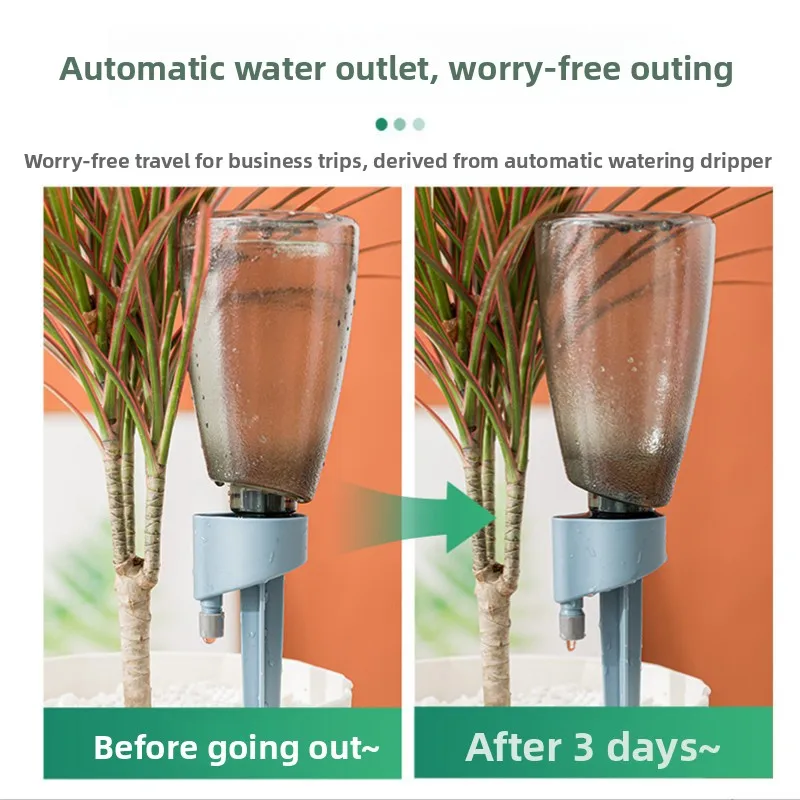Dispositivo de riego automático de viaje para riego de flores perezosas, planta en maceta para el hogar, riego por goteo, dispositivo de infiltración de agua para plantas verdes